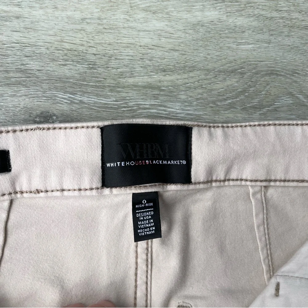 High-Rise Grommet Slim Crop Jean Pants Bone Size 0 WHBM-White House Black Market - Picture 6 of 13